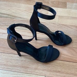 Black Satin Heels